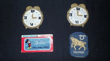 Applique clock patches assorted