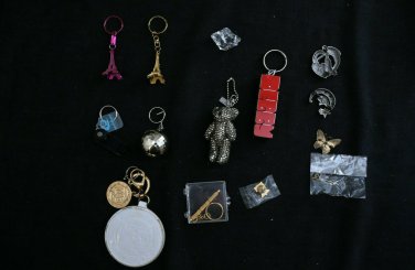 LOT OF  KEYCHAINS KEY RINGS ASSORTED SOUVENIR NOVELTY PINS VINTAGE MODERN