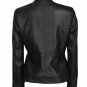 Plain Black Girl Leather Jacket