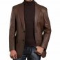 Chocolate Brown Men's Leather Blazer