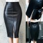 Cowhide Leather Skirt Black