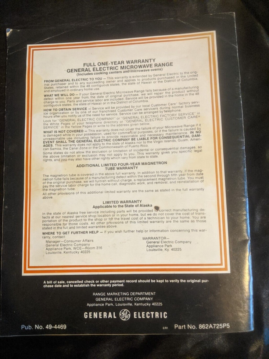 1980 Your Spacemaker Microwave Oven General Electric 22 page manual 49