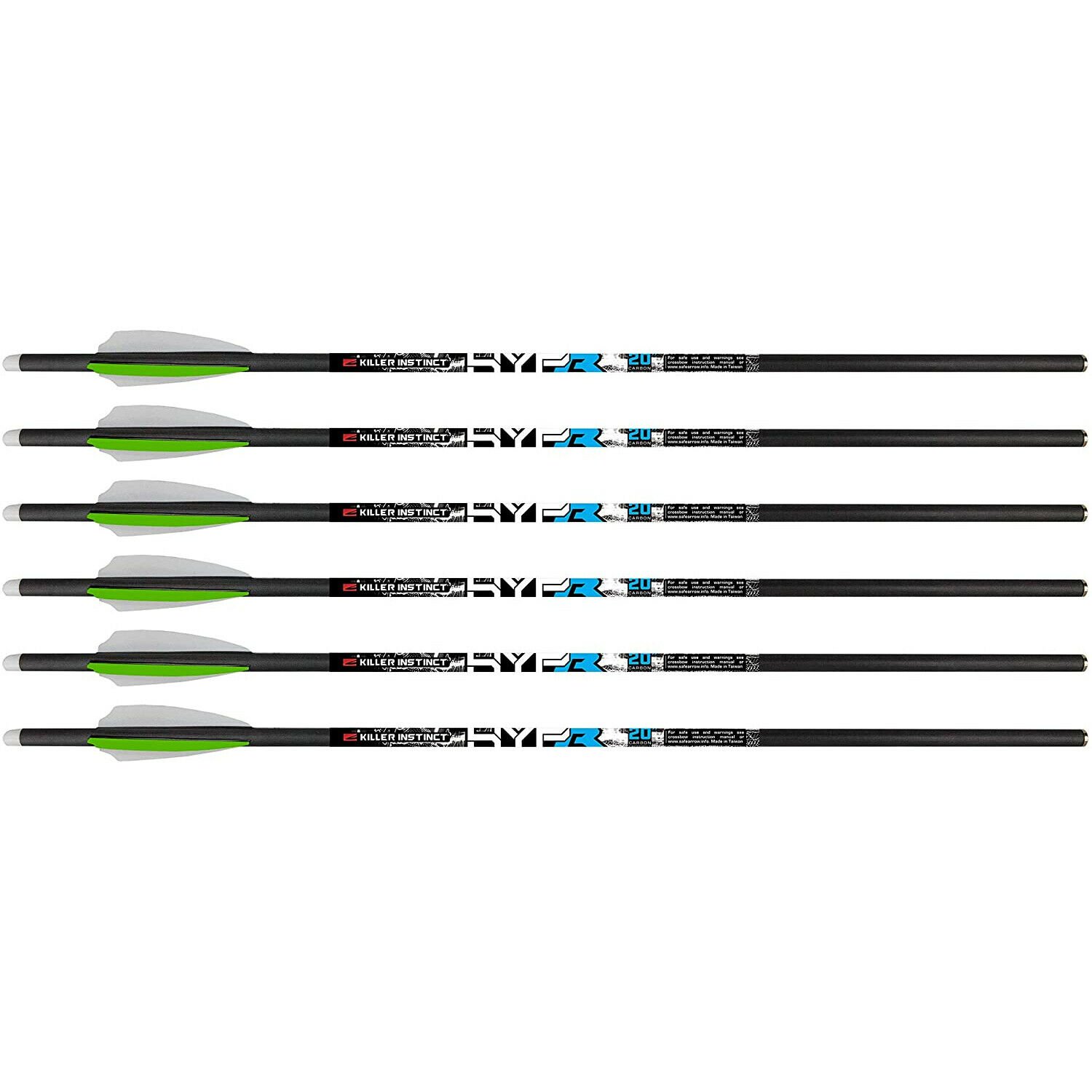 Killer Instinct MSCKI-1065-6 HYPR Lite 20 Inch Carbon Crossbow Bolts (6 Pack)/233729935238