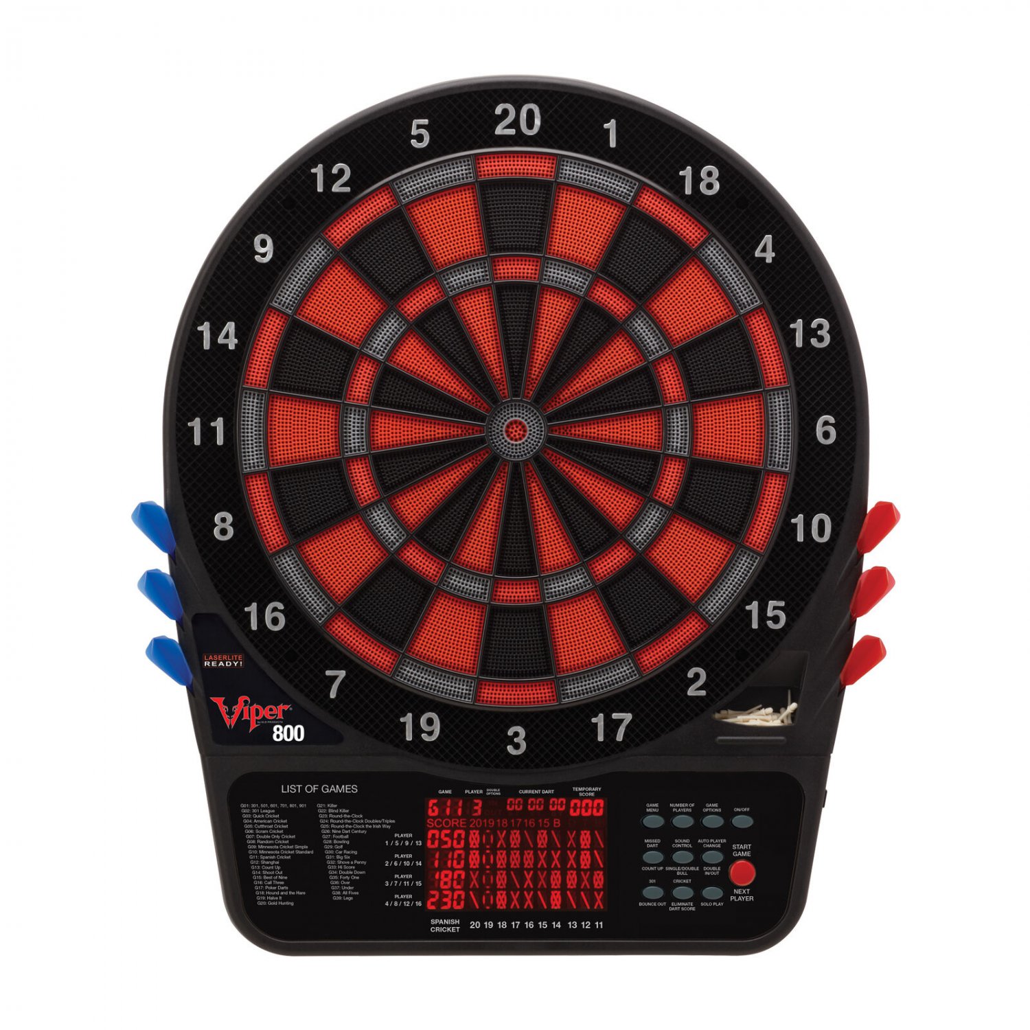 Viper 800 Electronic Soft Tip Dartboard Cabinet Set with Darts for Game Room/352228680634
