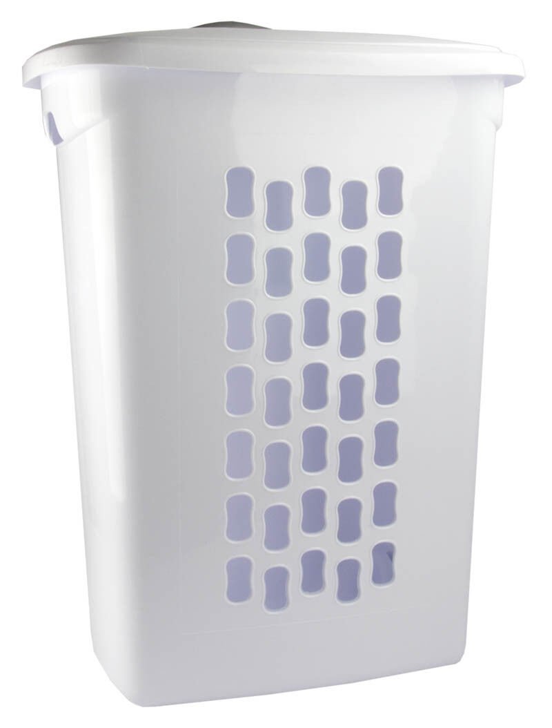 Sterilite White Laundry Hamper With Lift-Top, Wheels, And Pull Handle ...