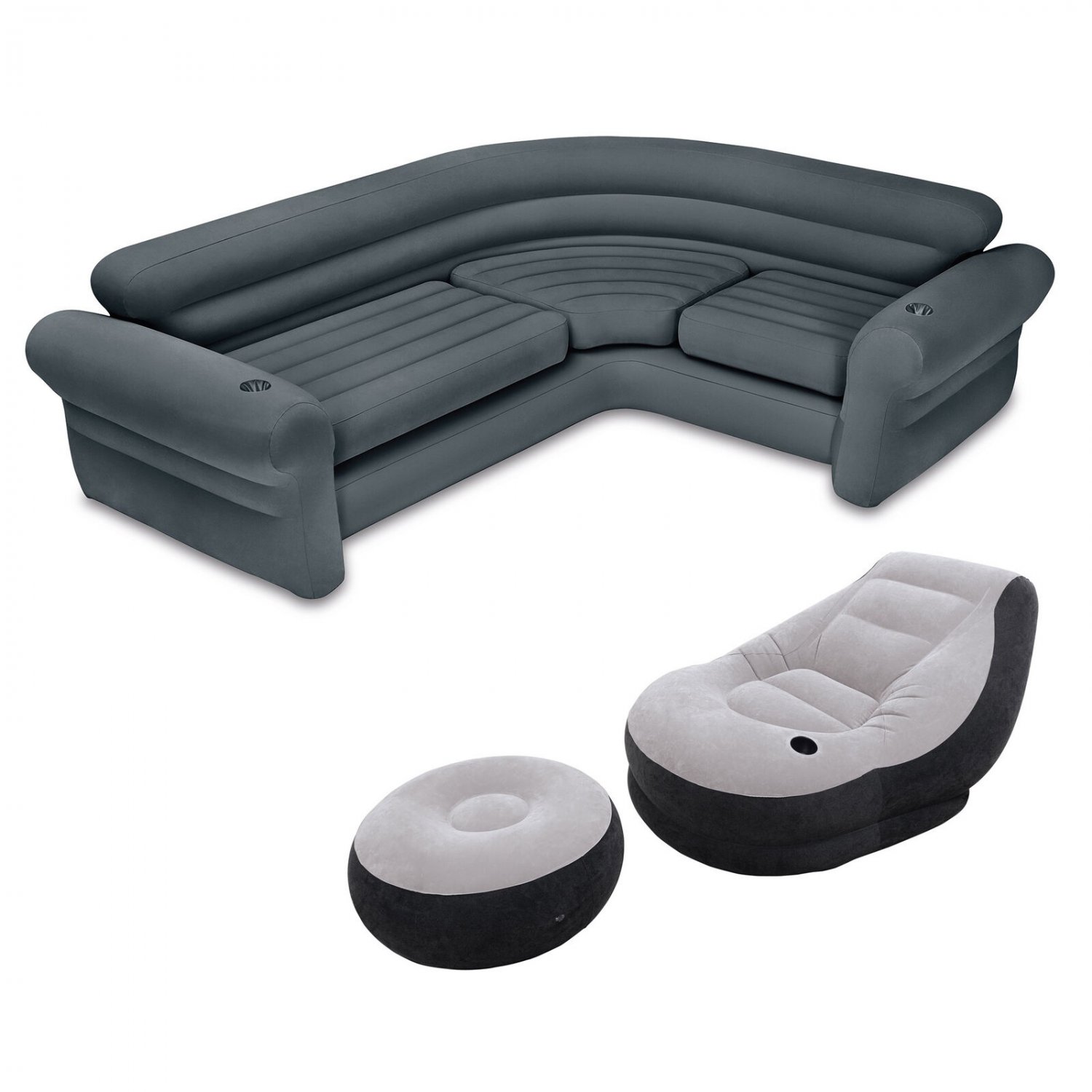 Intex Inflatable Corner Sectional Sofa & Ultra Lounge Chair and Ottoman