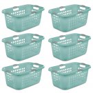 Sterilite Ultra 2 Bushel Plastic Stackable Clothes Laundry Basket, Aqua (6 Pack)/352971423309