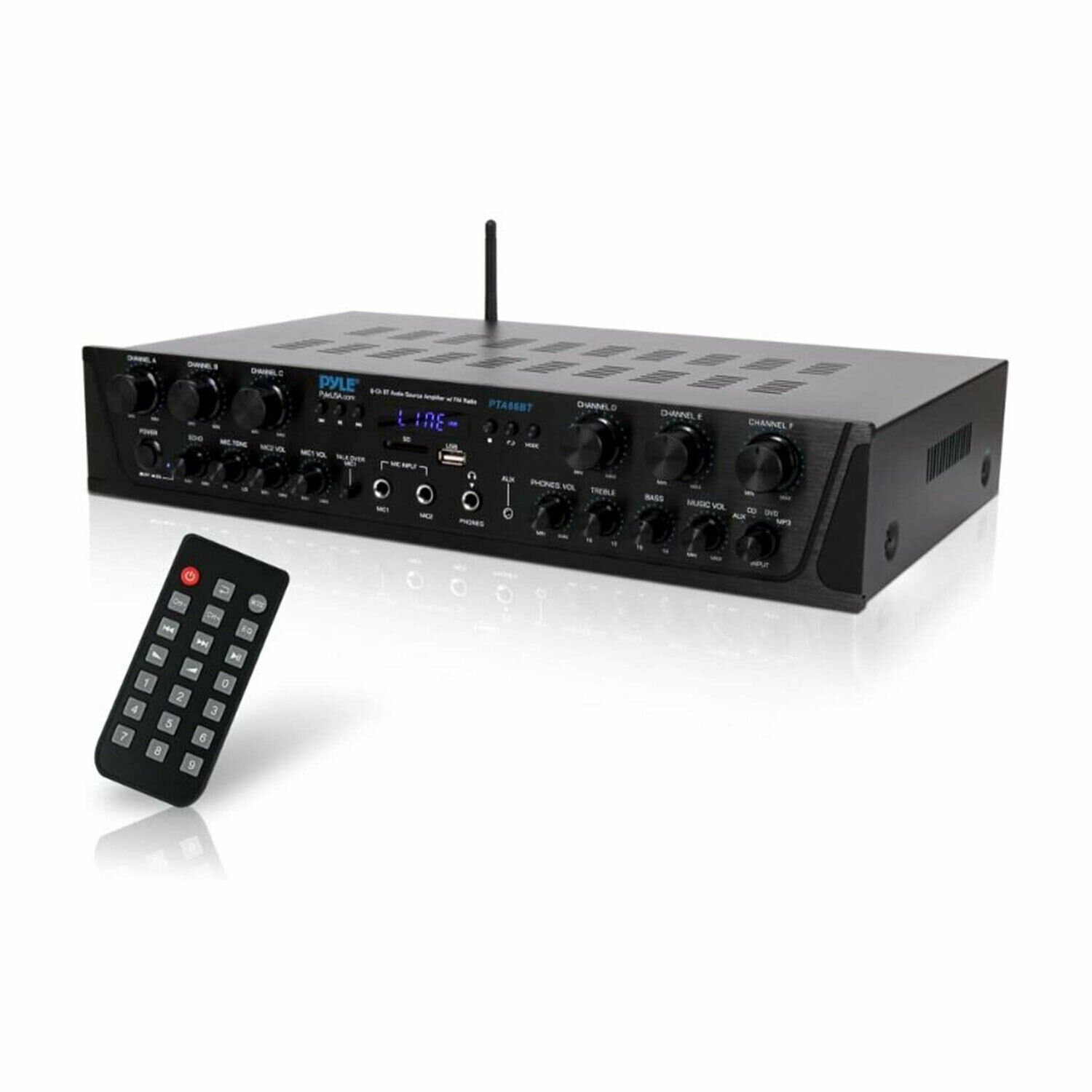 Pyle PTA66BT Bluetooth Home Audio 600 Watt 6 Channel Amplifier Stereo Receiver/392979350271