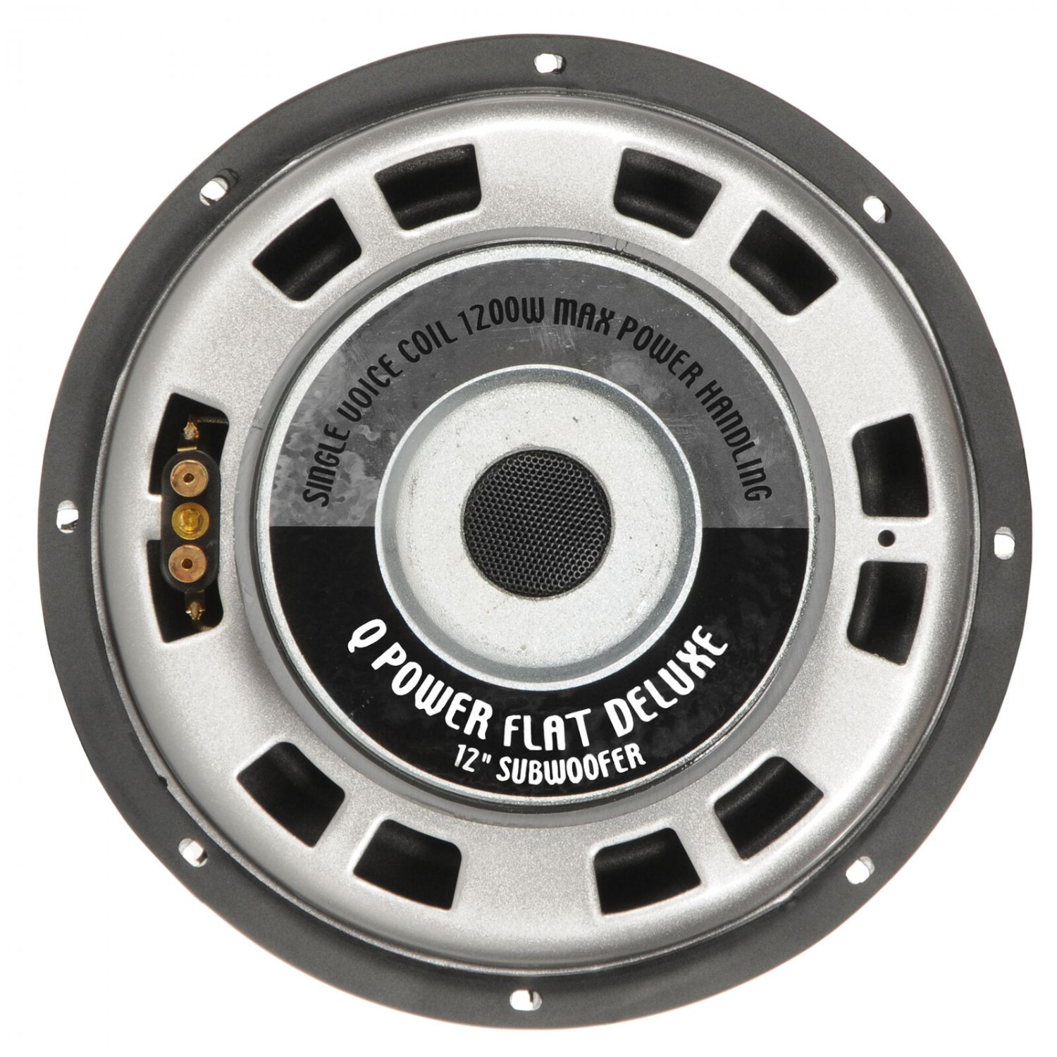 Q Power Deluxe 12" Shallow Mount 1200W Flat Car Subwoofer, 2 Pack