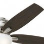 Hunter Newsome 52" Low Profile Ceiling Fan with LED Light, Brushed Nickel 353245270132