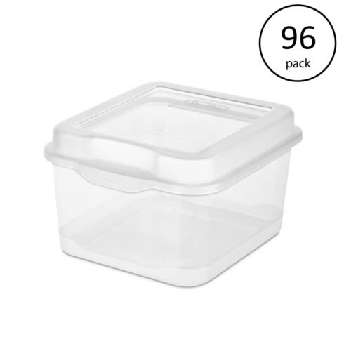 Sterilite Plastic FlipTop Latching Storage Box Container Clear (96 Pack