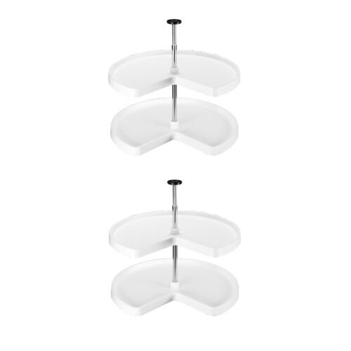 Rev-A-Shelf Value Line Revolving 2 Shelf Corner Lazy Susan, White (2 Pack) 392673549327