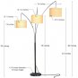 Brightech Trilage 9.5 Watt LED Bulb 3 Lights with Shades Arc Floor Lamp, Bronze 233677406732