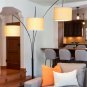 Brightech Trilage 9.5 Watt LED Bulb 3 Lights with Shades Arc Floor Lamp, Bronze 233677406732