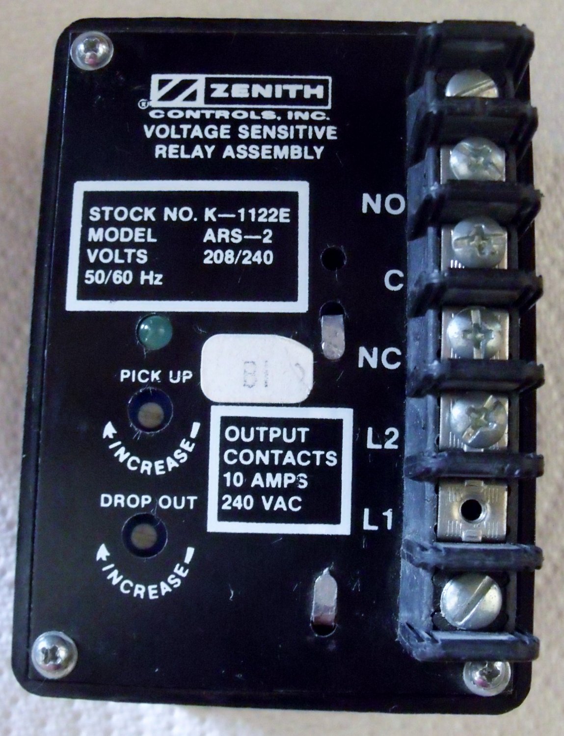 Zenith Voltage Sensing Relay Assy ARS2 208/240v
