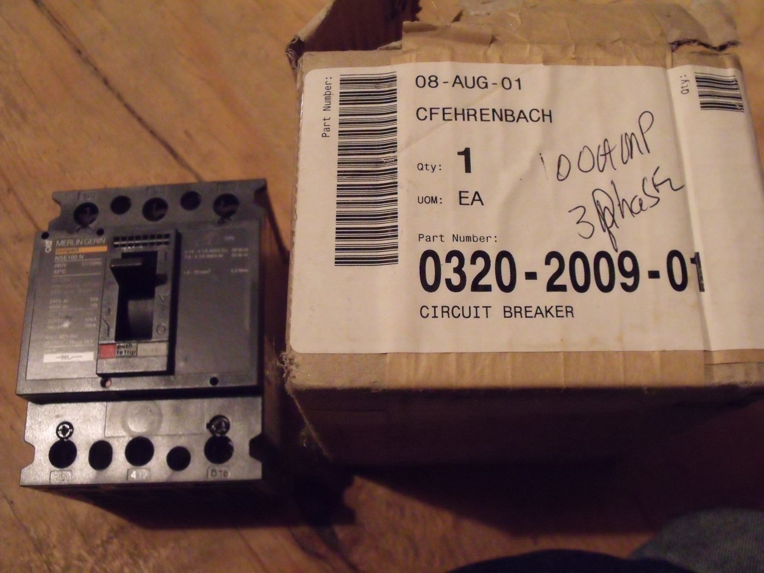 Onan 320-2009-09 Circuit Breaker, 3 Phase, 100A NEW