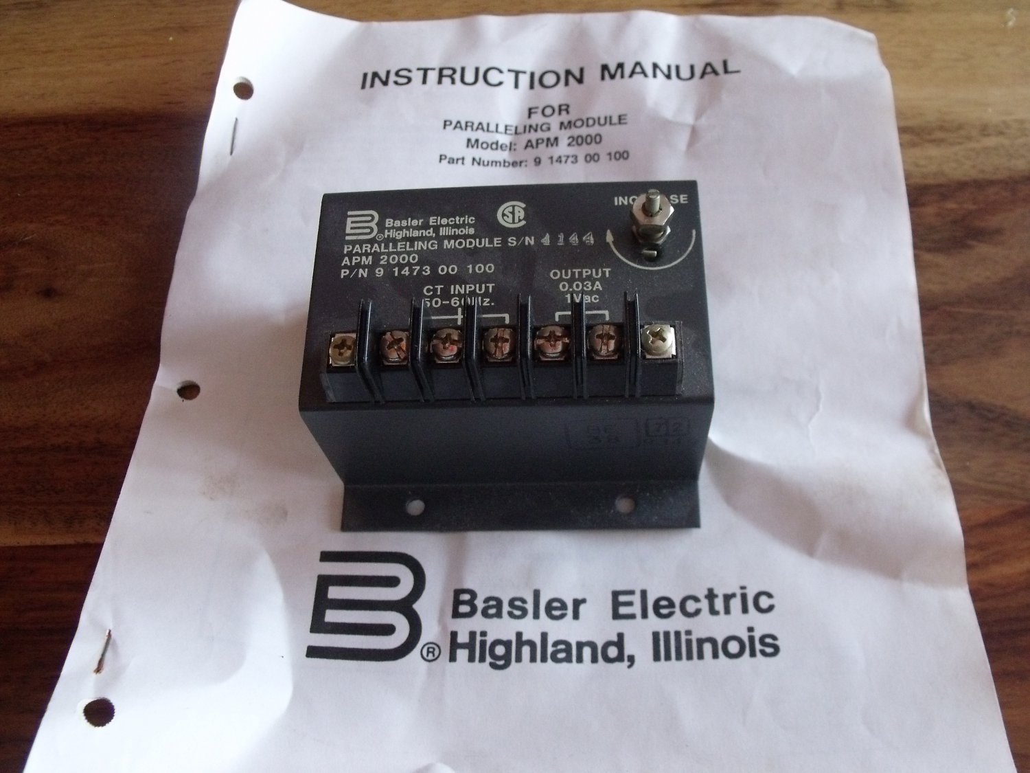 Basler Electric Paralleling Module APM 2000 NEW