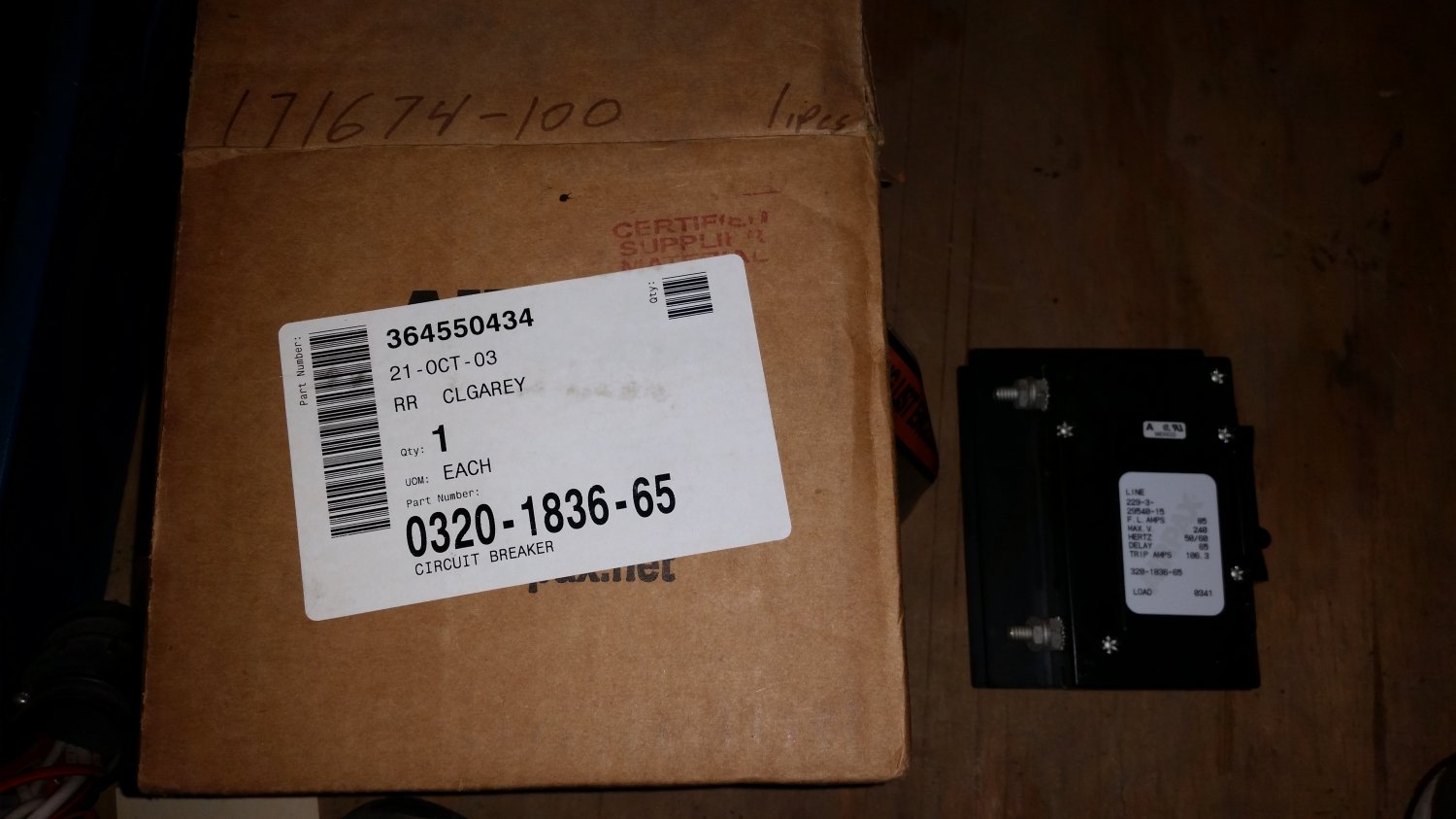 Onan 320-1836-65 Circuit Breaker