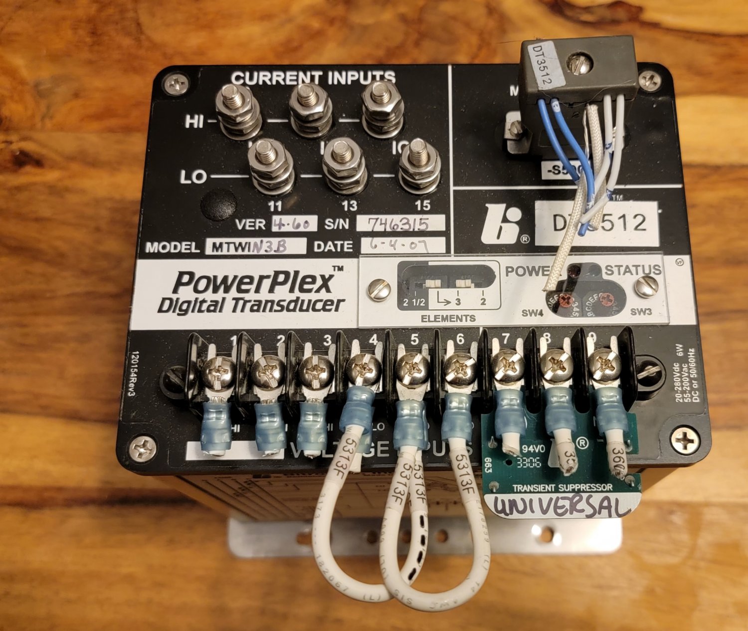 BITRONICS POWERPLEX DIGITAL TRANSDUCER MODEL MTWIN3B