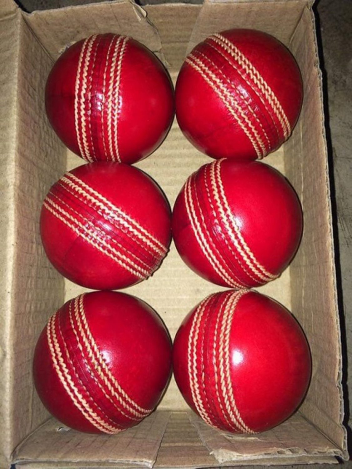 Leather Cricket Ball Red Color A Grade Hand Stitched Practice Cricket Hard Balls Pack Of 3 Balls