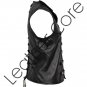 Men Gothic Military Leather Vest Steampunk Steel Boned Victorian Waistcoat