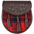 Scottish Real Leather Scottish Rose Semi Dress Sporran and Chain Belt 40 Clan Tartan