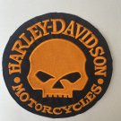 Harley Davidson Willie G Skull Embroidery 10 Inches Orange Motorcycle Biker Patch