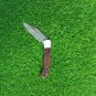 CUSTOM HANDMADE DAMASCUS STEEL HUNTING FOLDING KNIFE with leather Sheath - Knife