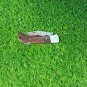 CUSTOM HANDMADE DAMASCUS STEEL HUNTING FOLDING KNIFE with leather Sheath - Knife