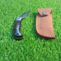 CUSTOM HANDMADE DAMASCUS STEEL HUNTING FOLDING KNIFE with leather Sheath - Knife