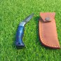 CUSTOM HANDMADE DAMASCUS STEEL HUNTING FOLDING KNIFE with leather Sheath - Knife