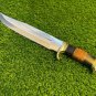 Custom Handmade D2 Steel Blade Hunting Survival Bowie Knife With Leather Sheath