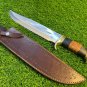 Custom Handmade D2 Steel Blade Hunting Survival Bowie Knife With Leather Sheath
