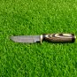 DAMASCUS STEEL CUSTOM HANDMADE HUNTING SKINNER KNIFE - With Leather Sheath