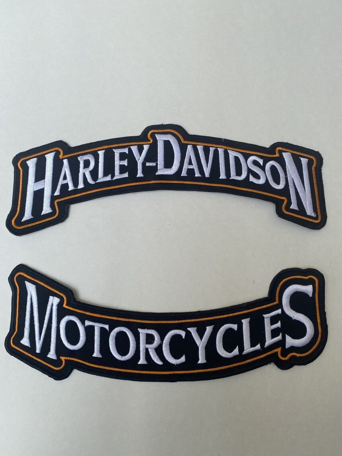 Harley-Davidson Motorcycle Rocker Patch Set Top-HARLEY-DAVIDSON Bottom-MOTORCYC