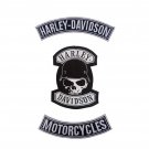 H - D LARGE Harley Davidson SPIKE Skull Patch 3 pcs set (back emblem)