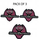 Harley Davidson Pink DIVA 5.5" Patch Harley Motorcycle Embroidery Patch Pack of 3