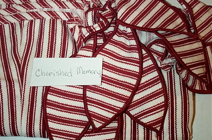 Retired Longaberger Cherished Memories Red Ticking Liner
