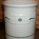 Retired Longaberger 1 Quart Pottery Crock With Green Trim