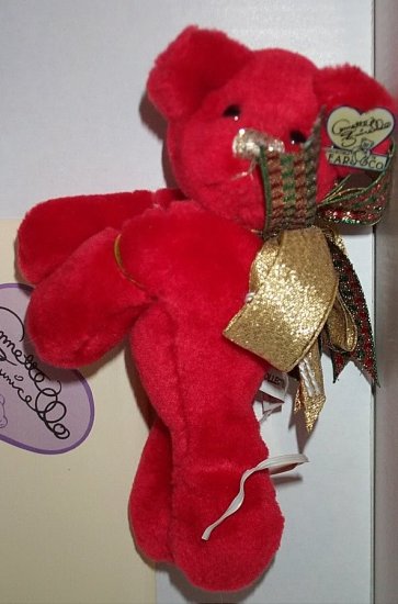 Annette Funicello 1999 Cute Little Red Bear In Box