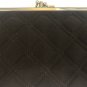 Vera Bradley Excellent Espresso Brown Microfiber Quilted Kisslock Clutch Wallet