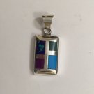 SILPADA S0075 Sterling Silver Pendant With Colorful Inlays Made In Mexico
