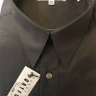 NWT Perry Ellis Portfolio L 16 32/33 Solid Black Dress Shirt Supima Cotton