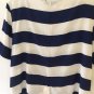 Tibi Womens White & Blue Stripe Short Sleeve Tie Front Crop Top Shirt Small Flaw