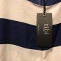 Tibi Womens White & Blue Stripe Short Sleeve Tie Front Crop Top Shirt Small Flaw