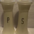 Vintage Tupperware White 6" Large Hourglass Salt and Pepper Shaker Gold S&P