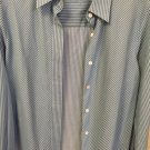 Foxcroft Blue Striped Long Sleeve Blouse Shirt Women's Size 8 Wrinkle Free