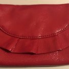 Baekgaard Clutch Patent Pink Leather Crinkle Ruffle Womens Wallet Excellent