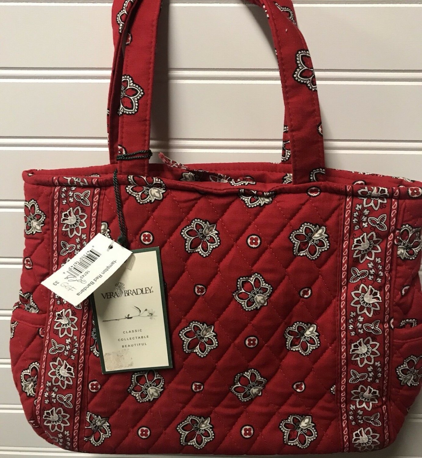Vera Bradley Retired Rare Red Bandanna Hampton Never Used With Tag