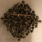 Gorgeous L. Danzic Brown Rhinestone Large Brooch Pin